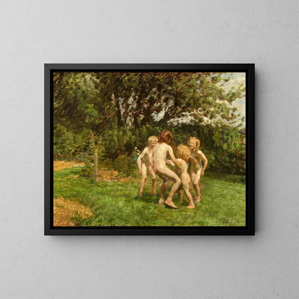 Danse circulaire à Græsted - Julius Paulsen — framed artwork on a wall