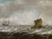 van een ruwe zee met schepen - Julius Porcellis — weergave van het kunstwerk
