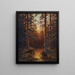 Zonsondergang in het bos - Julius Sergius Klever — ingelijst kunstwerk aan de muur