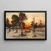 Terug naar huis bij zonsondergang - Julius Sergius Klever — ingelijst kunstwerk aan de muur