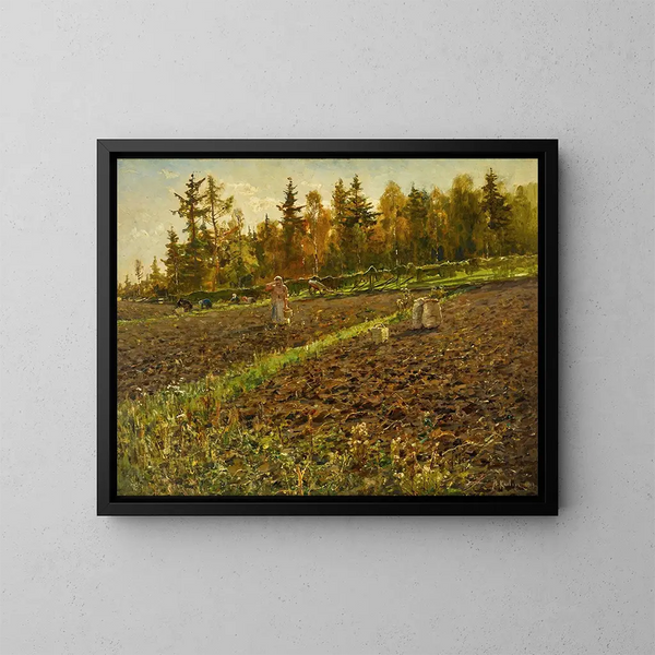 Les Récolteurs de pommes de terre - Julius Sergius Klever — framed artwork on a wall