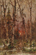 Winterlandschap bij zonsondergang - Julius Sergius Klever — weergave van het kunstwerk