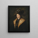 portret van een dame in een donkere jurk met een bontgerande jas - Julius Victor Carstens — ingelijst kunstwerk aan de muur