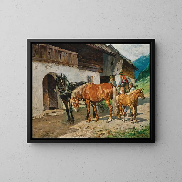 Attelage lungauer - Julius von Blaas — framed artwork on a wall