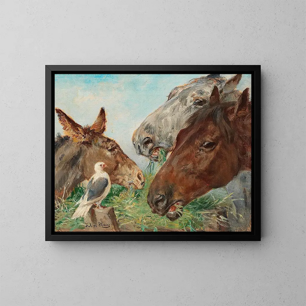 Les bons compagnons - Julius von Blaas — framed artwork on a wall
