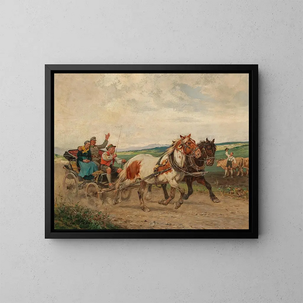 The Homecoming - Julius von Blaas — framed artwork on a wall