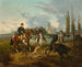 Jachtscène in Radziejowice - Juliusz Kossak — weergave van het kunstwerk