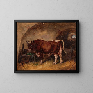Jzef Brodowski - Ox in the barn.webp