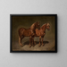 Twee paarden - Józef Brodowski — ingelijst kunstwerk aan de muur