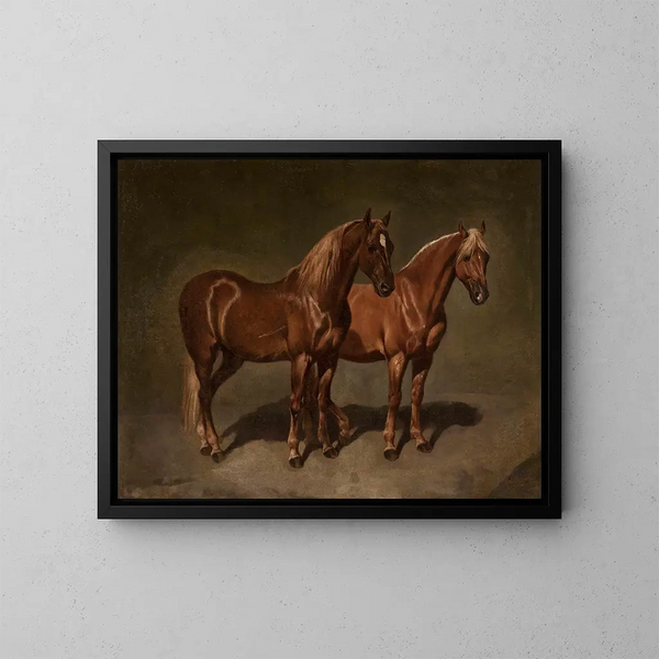 Two Horses - Józef Brodowski — framed artwork on a wall