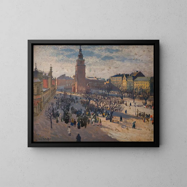 Main Market Square in Kraków - Józef Mehoffer — framed artwork on a wall