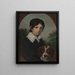 portret van Ole Walicki 1805-1831 met een hond - Józef Sonntag — ingelijst kunstwerk aan de muur