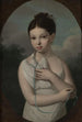 Portrait de Jzia Walicka 1808-1880 avec une colombe - Józef Sonntag — weergave van het kunstwerk