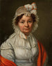 Portret van een vrouw met een rood sjaaltje - Józef Sonntag — weergave van het kunstwerk