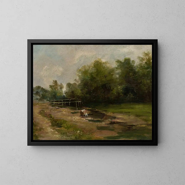 Landscape Painting - Józef Szermentowski — framed artwork on a wall