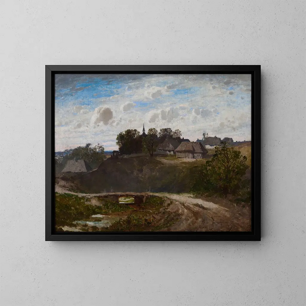 Village polonais - Józef Szermentowski — framed artwork on a wall