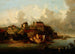 Uitzicht op Sandomierz vanaf de rivier de Wisła - Józef Szermentowski — weergave van het kunstwerk