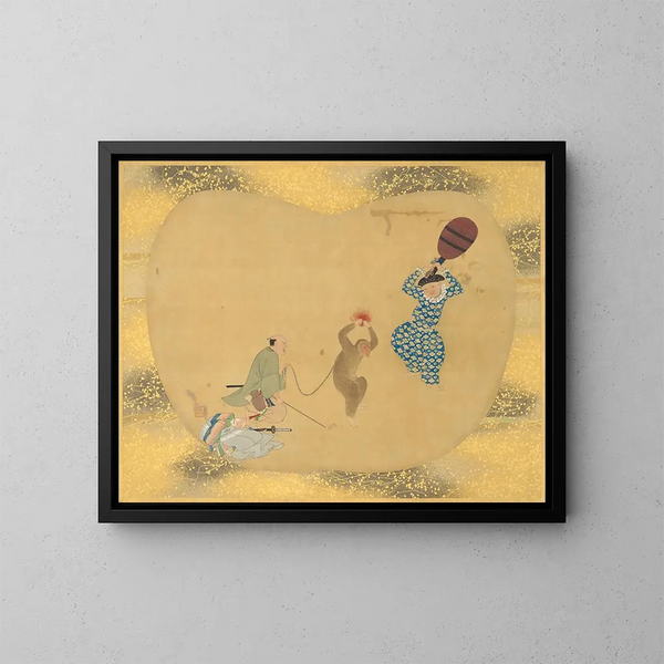 Performances de singes kygen - Kanō Tsunenobu — framed artwork on a wall