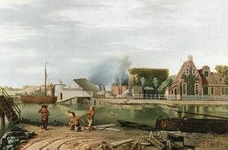 Karel La Fargue - Children playing on the bank of a channel.webp