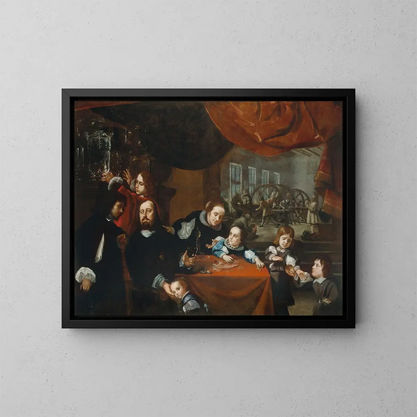 De familie van de edelsmid Dionysius Miseroni - Karel Škréta — ingelijst kunstwerk aan de muur