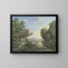 Prairie aan de waterkant en bos met hoge kliffen rechts - Karl Franz Kraul — ingelijst kunstwerk aan de muur