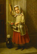 Portret van een jong meisje met een emmer - Karl Friedrich Boser — weergave van het kunstwerk