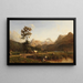 Swiss Alpine Landscape Painting - Karl Girardet — framed artwork on a wall
