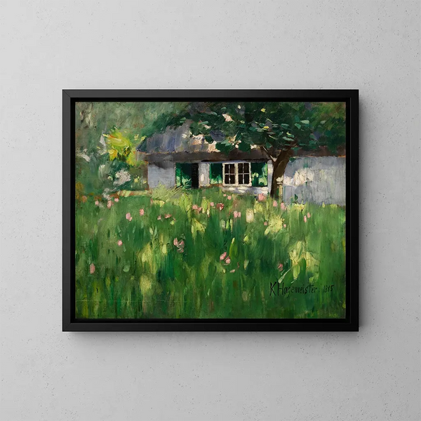 House of Farmers near Ferch - Karl Hagemeister — framed artwork on a wall