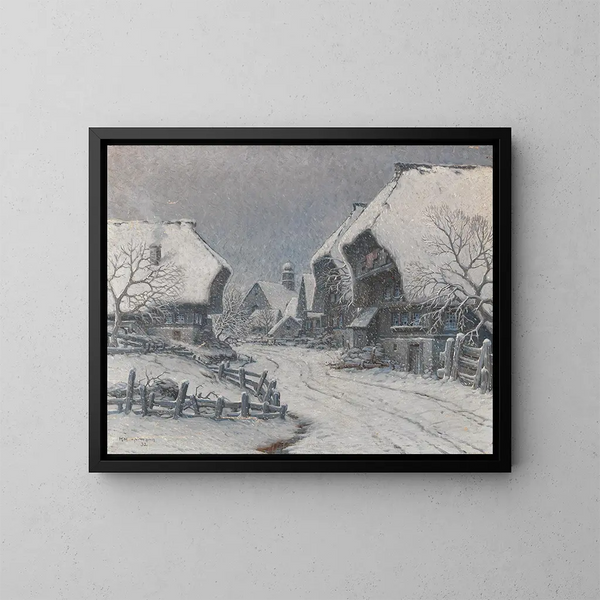 A winter day in the Black Forest - Karl Hauptmann — framed artwork on a wall