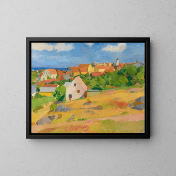 View of Gudhjem - Karl Isakson — framed artwork on a wall