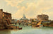 Rome, uitzicht op Castel Sant'Angelo - Karl Kaufmann — weergave van het kunstwerk