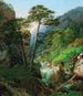 Groot landschapsschilderij met stromend water - Karl Lintzbauer — weergave van het kunstwerk