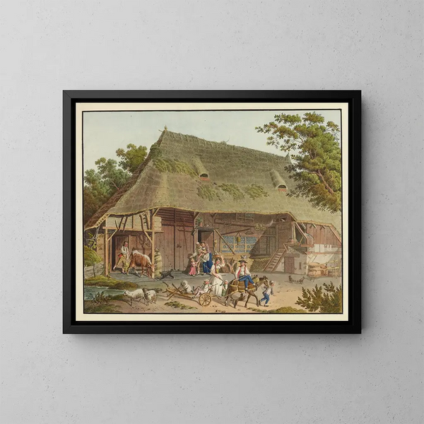The plowman's departure - Karl Ludwig Zehender — framed artwork on a wall