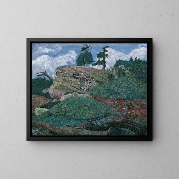 Landscape with Rocks - Karl Mediz — framed artwork on a wall