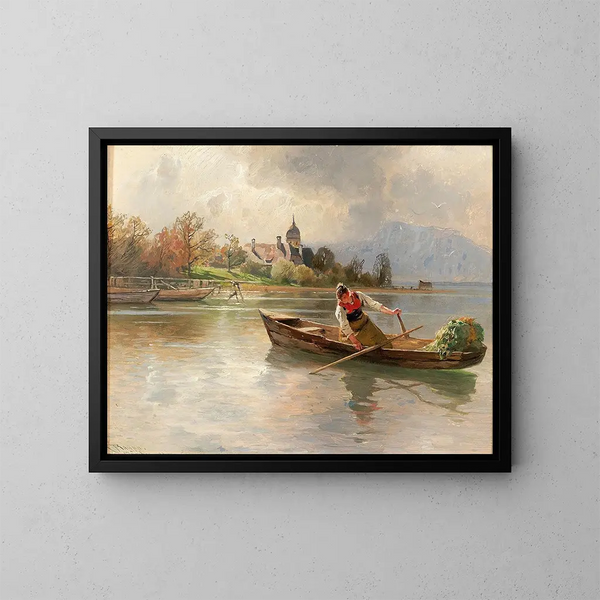 Landscape of Chiemsee - Karl Raupp — framed artwork on a wall