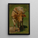 Vache tachetée brun clair et blanc - Karl Roux — ingelijst kunstwerk aan de muur