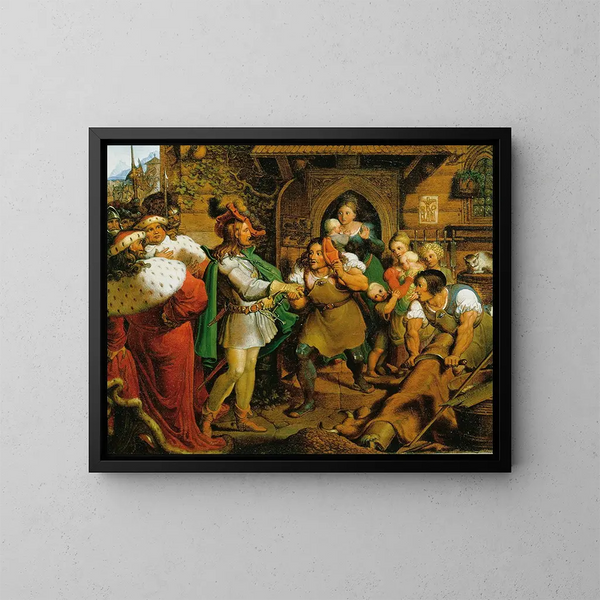 L'Empereur Maximilien visits the artisans - Karl Russ — framed artwork on a wall