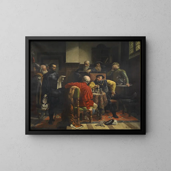 Aankondiging van de doodstraf aan Johann Friedrich de Saxe - Karl Swoboda — ingelijst kunstwerk aan de muur