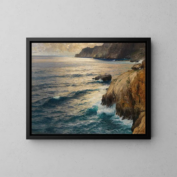 La baie des sirènes de Capri - Karl Theodor Boehme — framed artwork on a wall