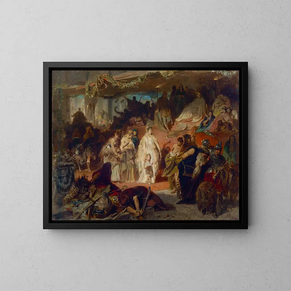 Thusnelda in the triumphal procession of Germanicus - Karl Theodor von Piloty — framed artwork on a wall