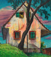 Huis in de avond - Karl Wiener — weergave van het kunstwerk