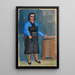 Zonder titel vrouw in blauwe blouse en zwarte jurk - Karl Wiener — ingelijst kunstwerk aan de muur