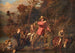De familie Sywatter die een rivier overstak - Karl Wilhelm Friedrich Bauerle — weergave van het kunstwerk