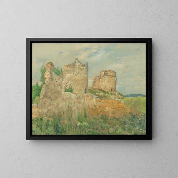 Ruïnes van het kasteel B - Karol Miloslav Lehotský — ingelijst kunstwerk aan de muur