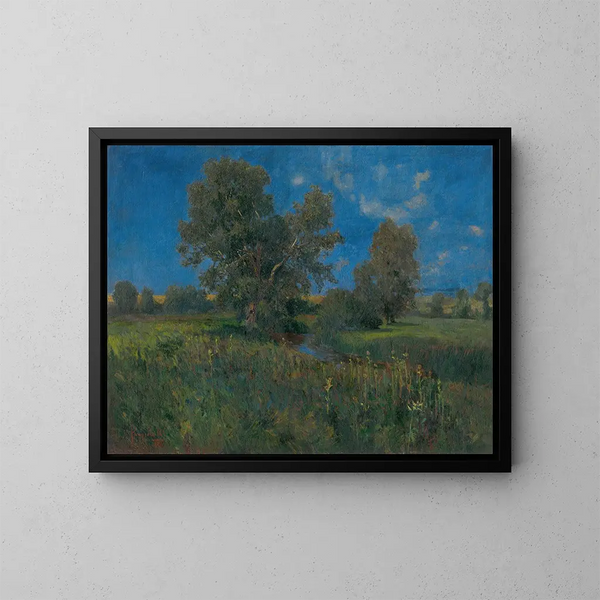 The Western Slovak Landscape - Karol Pongrácz — framed artwork on a wall
