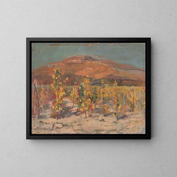 Vignobles au pied du Zobor - Karol Pongrácz — framed artwork on a wall