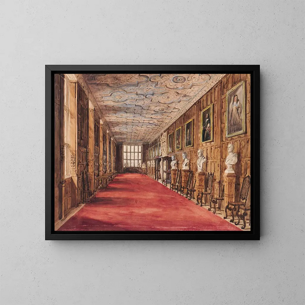 De lange galerij van Aston Hall - Katherine Muirhead — ingelijst kunstwerk aan de muur