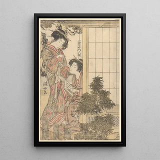Katsukawa Shunch - Two Women of the Greenhouses with a Book of Poems.webp
