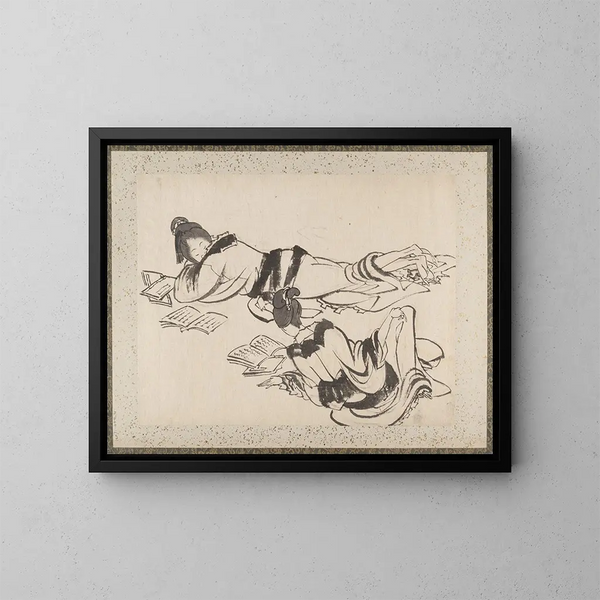 Schetsboek van Katsushika Hokusai en zijn leerlingen Pl27 - Katsushika Hokusai — ingelijst kunstwerk aan de muur