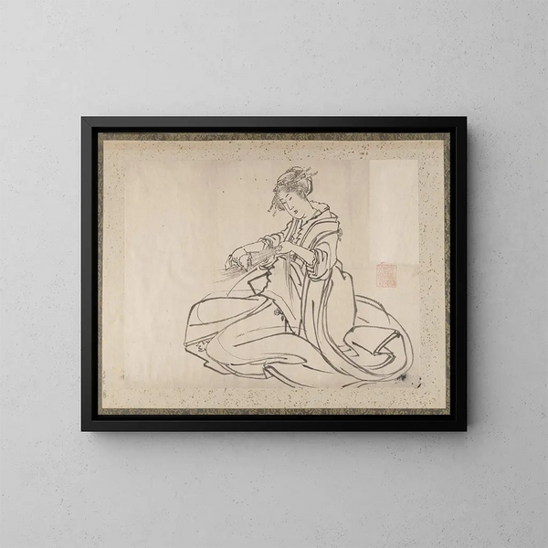 Album met schetsen van Katsushika Hokusai en zijn leerlingen Pl28 - Katsushika Hokusai — ingelijst kunstwerk aan de muur